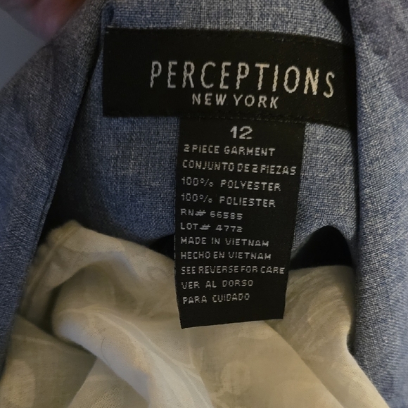 Perceptions Blue Two-Piece Set - Picture 2 of 4